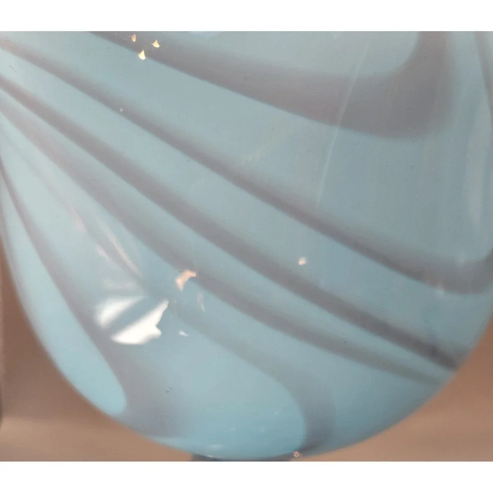 Vintage Pedestal‎ Vase Murano Fazzoletto Sky Blue Italian Hankerchief